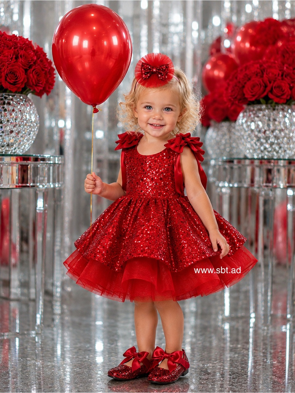 NWT Adorable Baby Girl Formal Dress Sparkling Sequins & Beads Flower Girl Gown - Picture 13 of 16